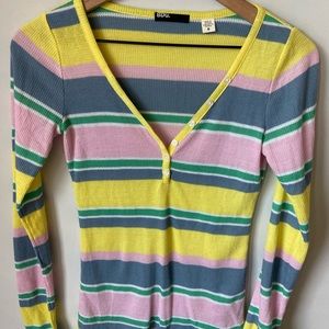 Pastel Striped Henley